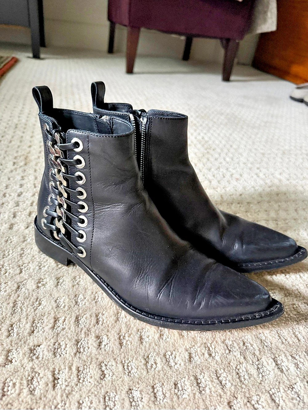 Alexander McQueen Black Ankle Boots